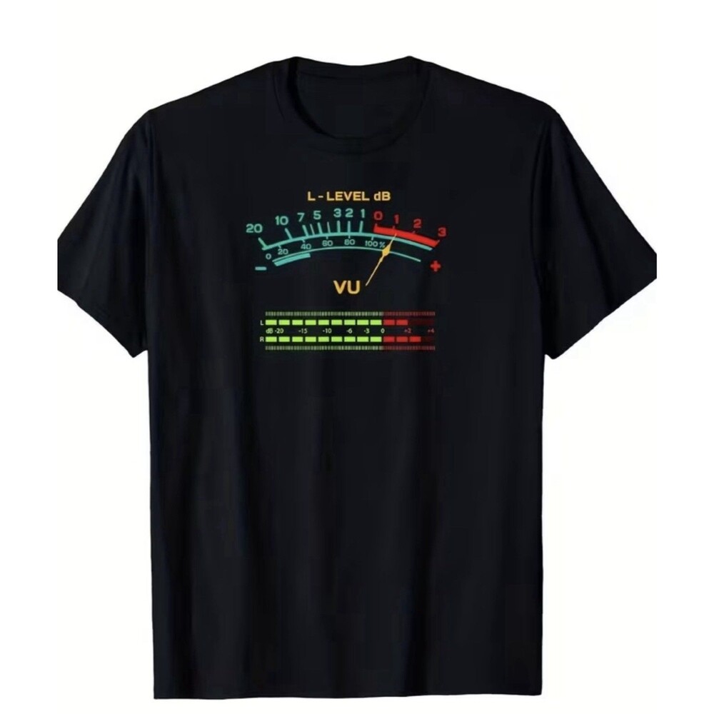 VU Meter Sound Level Studio T-Shirt Music retro Audio Engineer Recording T-Shirt